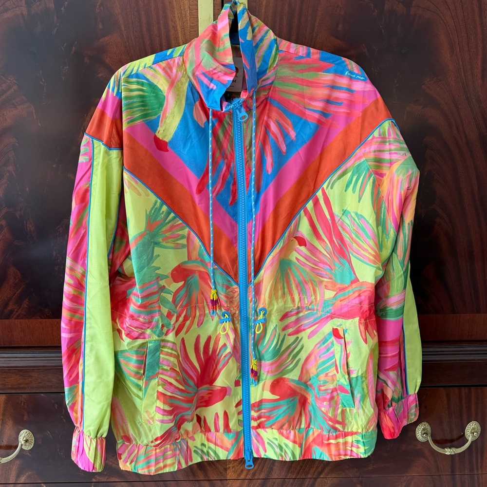 NWT FARM Rio Mixed Painted Birds Windbreaker Jacket Small - Picture 6 of 17